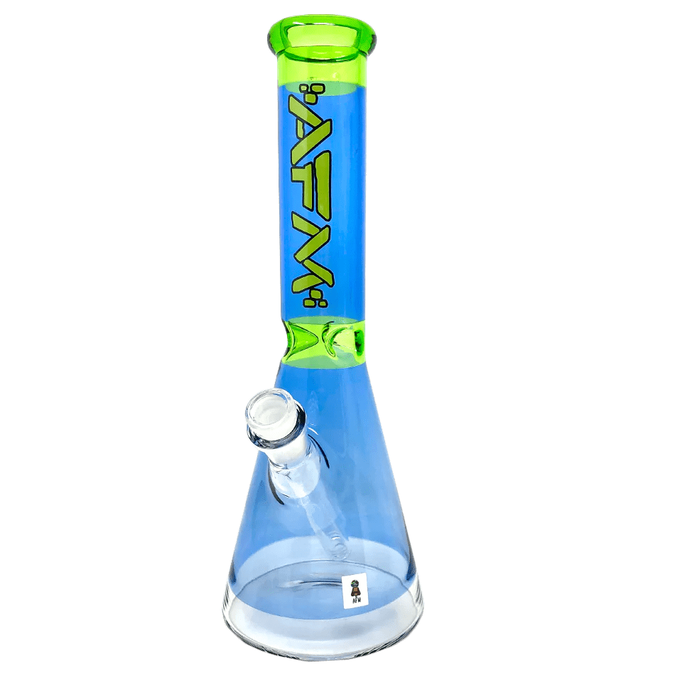 AFM Smoke Bong Lime / Ink Blue The Extraterrestrial Double Color Beaker - 12