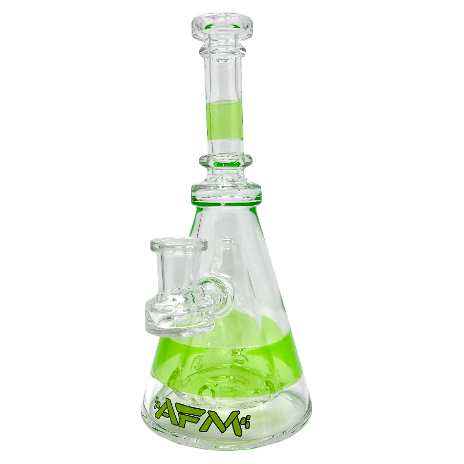 AFM Smoke Dab Rig Lime 8" Pyramid Clear Glass Dab Rig