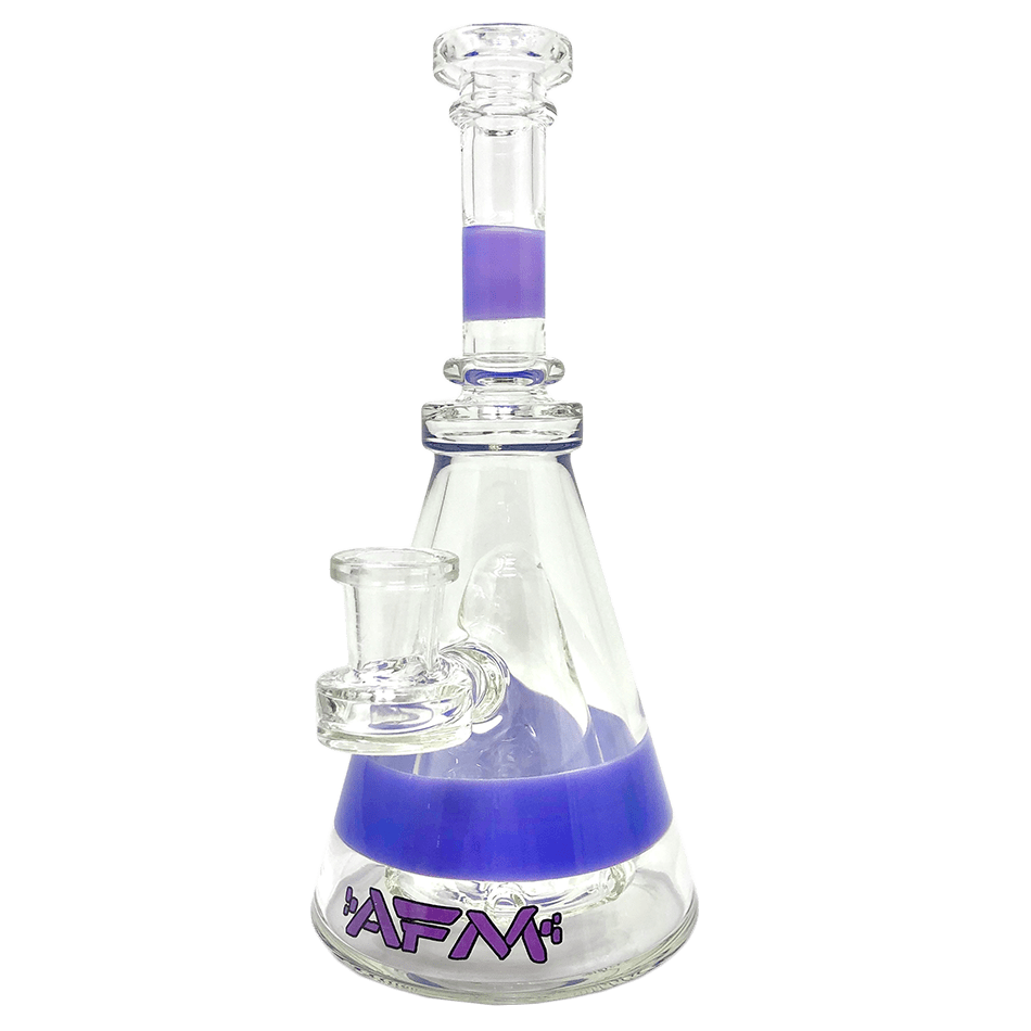 AFM Smoke Dab Rig Purple 8" Pyramid Clear Glass Dab Rig