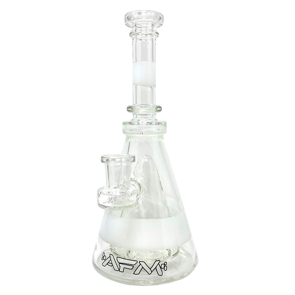 AFM Smoke Dab Rig Ivory 8" Pyramid Clear Glass Dab Rig