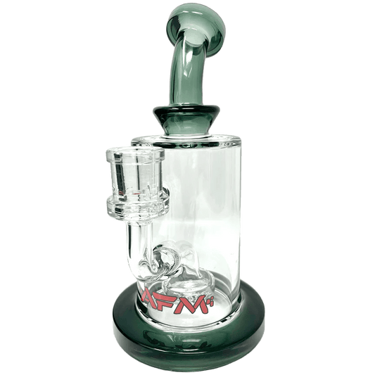 AFM Smoke Dab Rig Smokey 8" Milky Circle Showerhead Glass Dab Rig