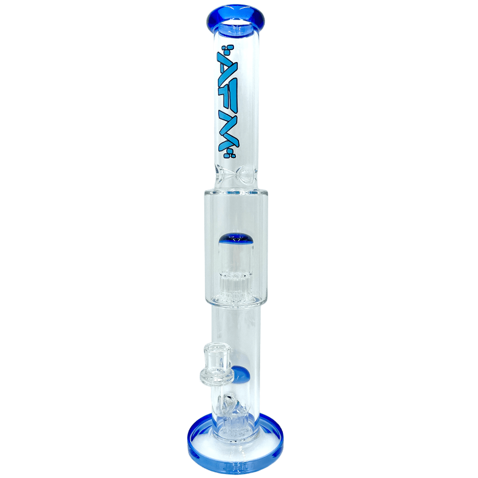 AFM Smoke Bong Ink Blue The Double Daisy Straight Rig - 18"