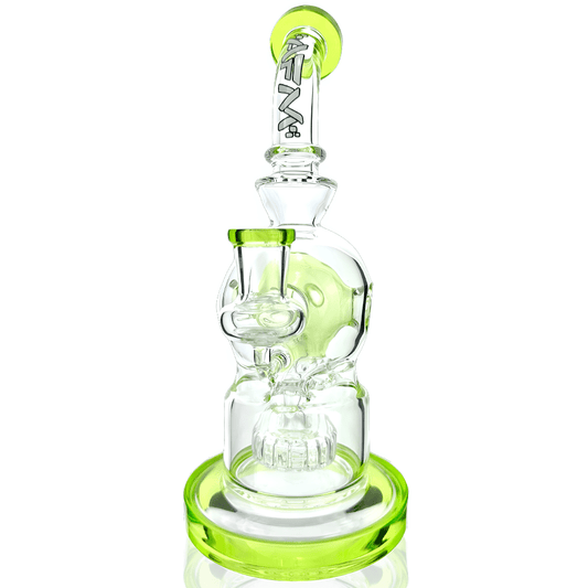 AFM Smoke Dab Rig Lime 9" Swiss Shower-Head Perc Glass Dab Rig