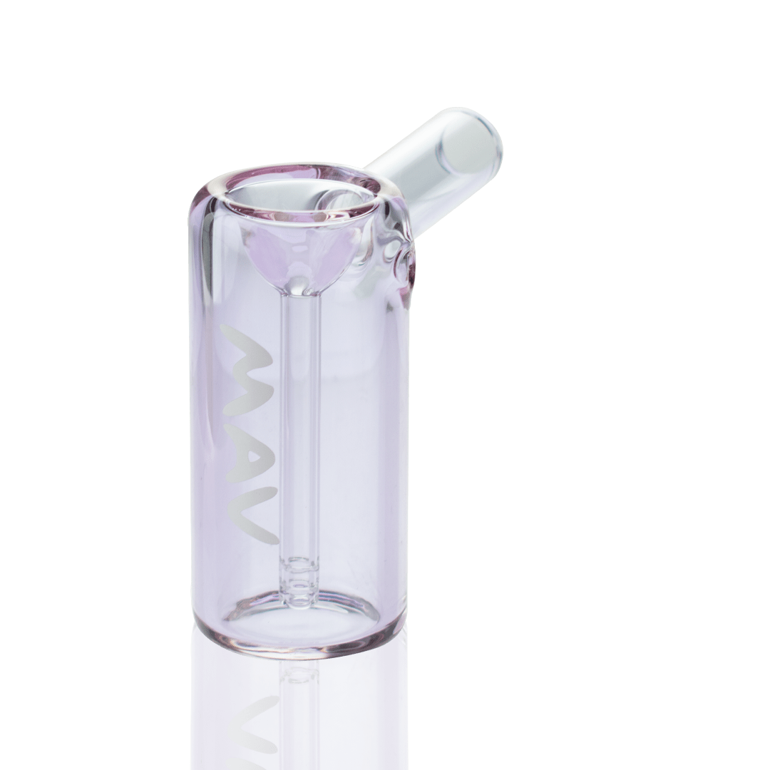 MAV Glass Hand Pipe Transparent Purple 2.5" Mini Standing Hammer Bubbler CX45TPURP
