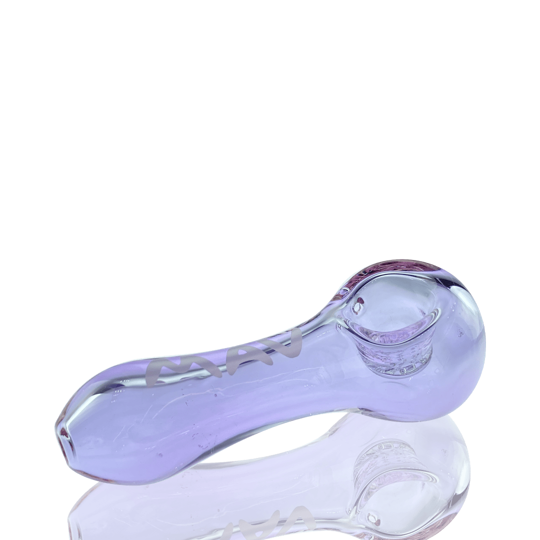 MAV Glass Hand Pipe Transparent Purple Spoon Pipe