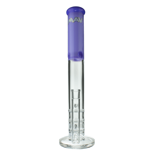 MAV Glass Bong Purple 17" Triple Honeycomb Straight Tube Bong