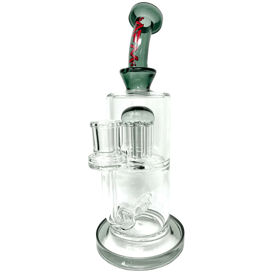 AFM Smoke Dab Rig Smoky/red logo 10.5" Inline To Arm Glass Dab Rig