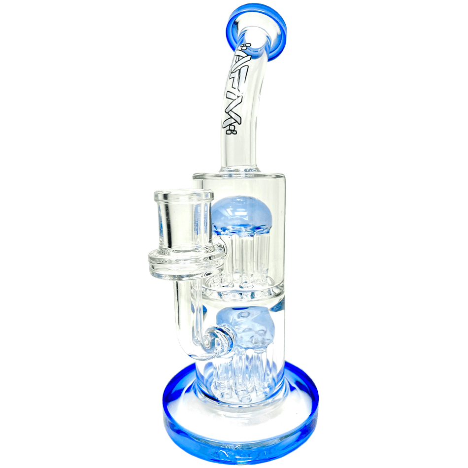 AFM Smoke Bong Ink Blue The Double Charge Rig - 9"