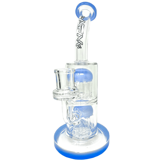 AFM Smoke Bong Jade Blue The Double Charge Rig - 9"