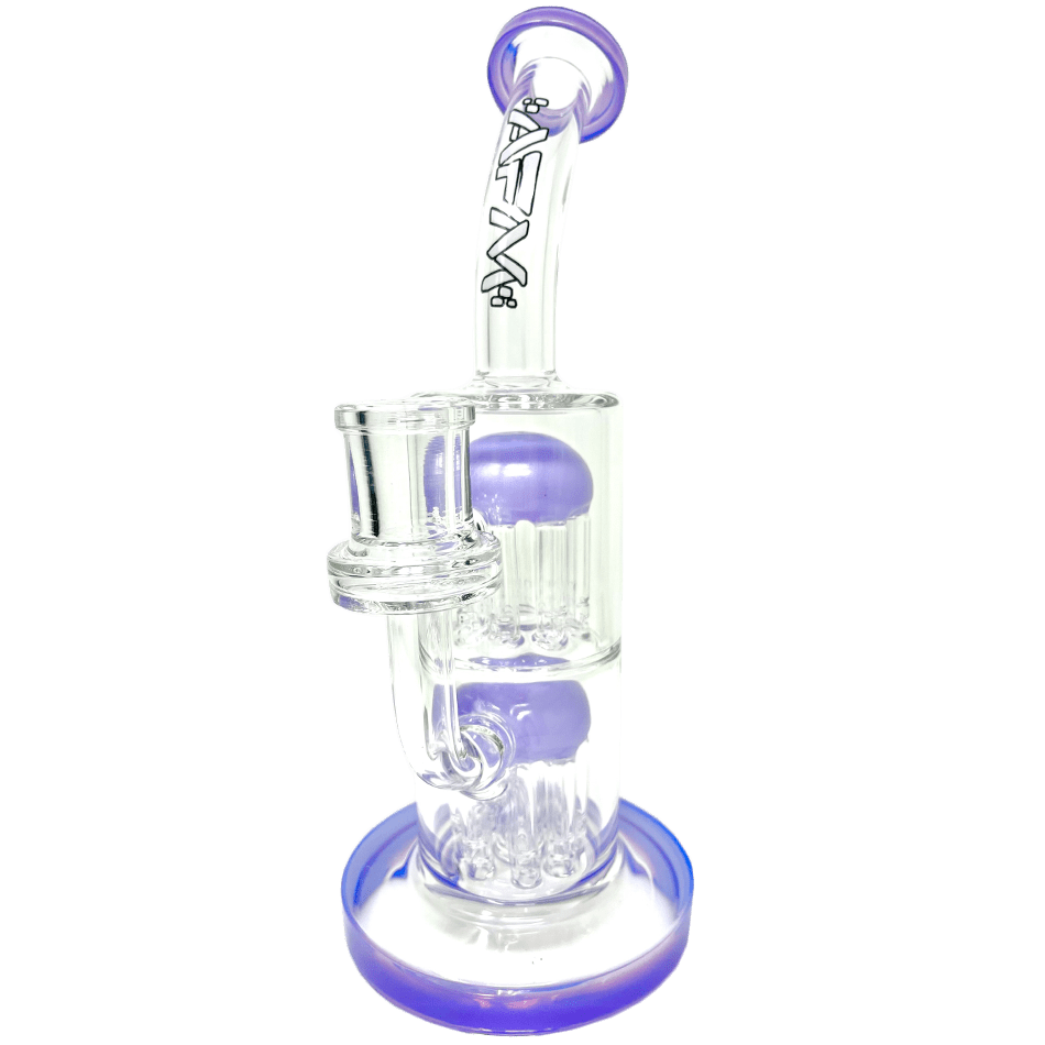 AFM Smoke Bong Purple The Double Charge Rig - 9"