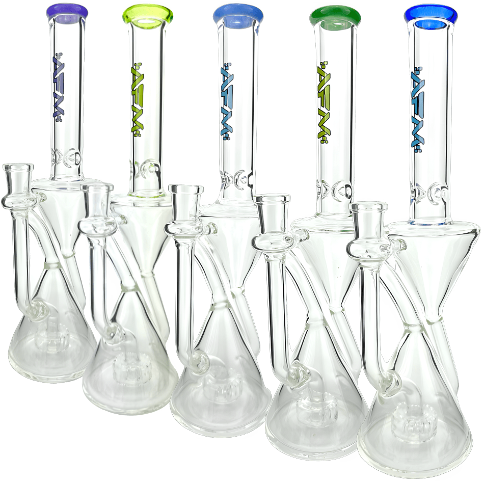 AFM Smoke Dab Rig 12" Time Clear Glass Recycler Dab Rig