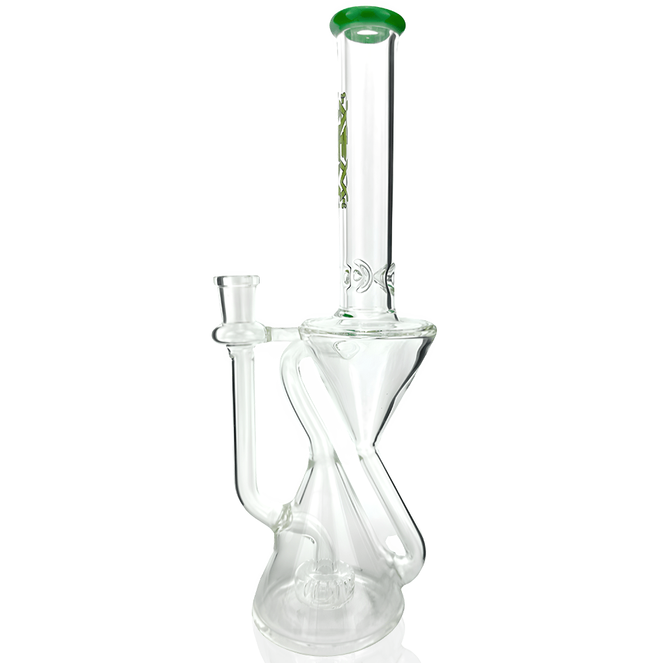 AFM Smoke Dab Rig Forest Green 12" Time Clear Glass Recycler Dab Rig