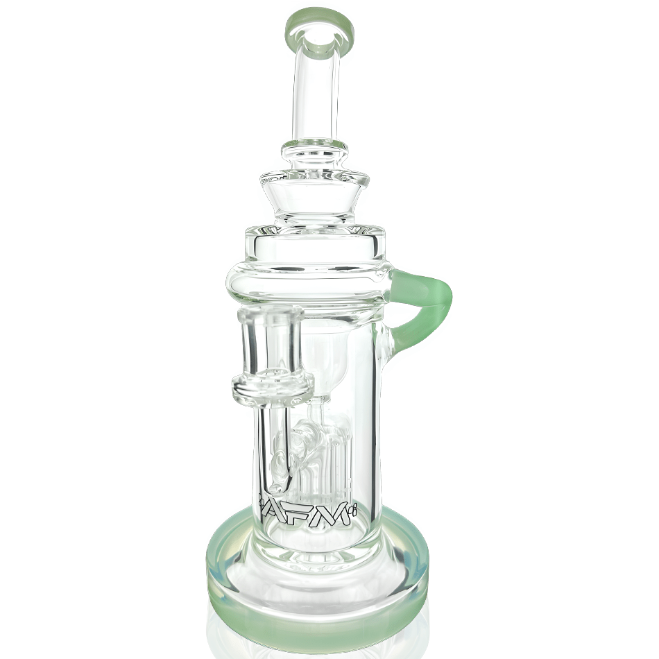 AFM Smoke Dab Rig Mint 10" Power Station Color Lip Glass Recycler Dab Rig