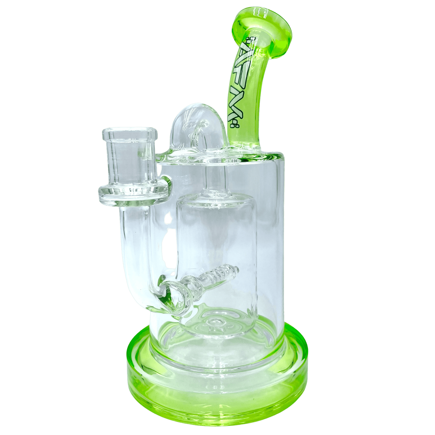 AFM Smoke Dab Rig Lime 8" Pump Color Glass Recycler Dab Rig