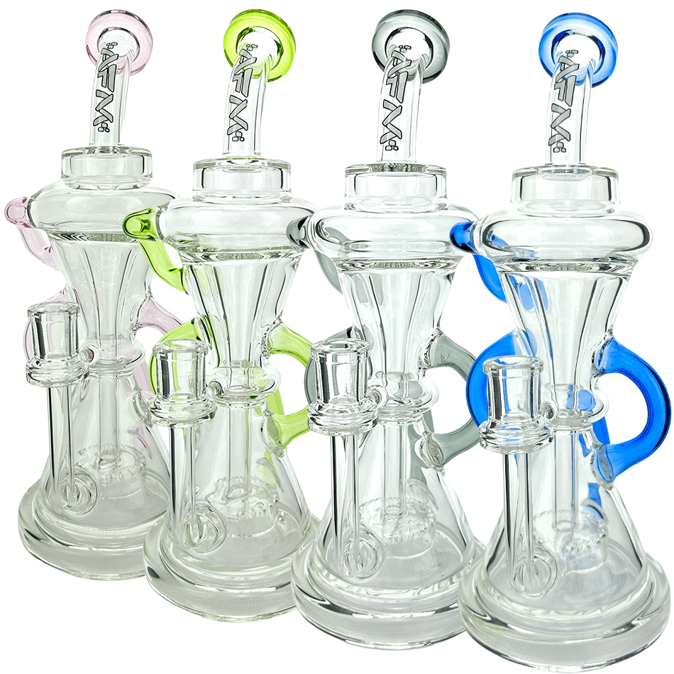 AFM Smoke Dab Rig 12" Looking Glass Clear Recycler Dab Rig