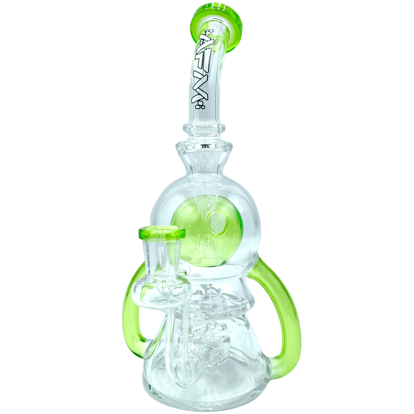 AFM Smoke Dab Rig Lime 9" Double Pump Recycler Dab Rig