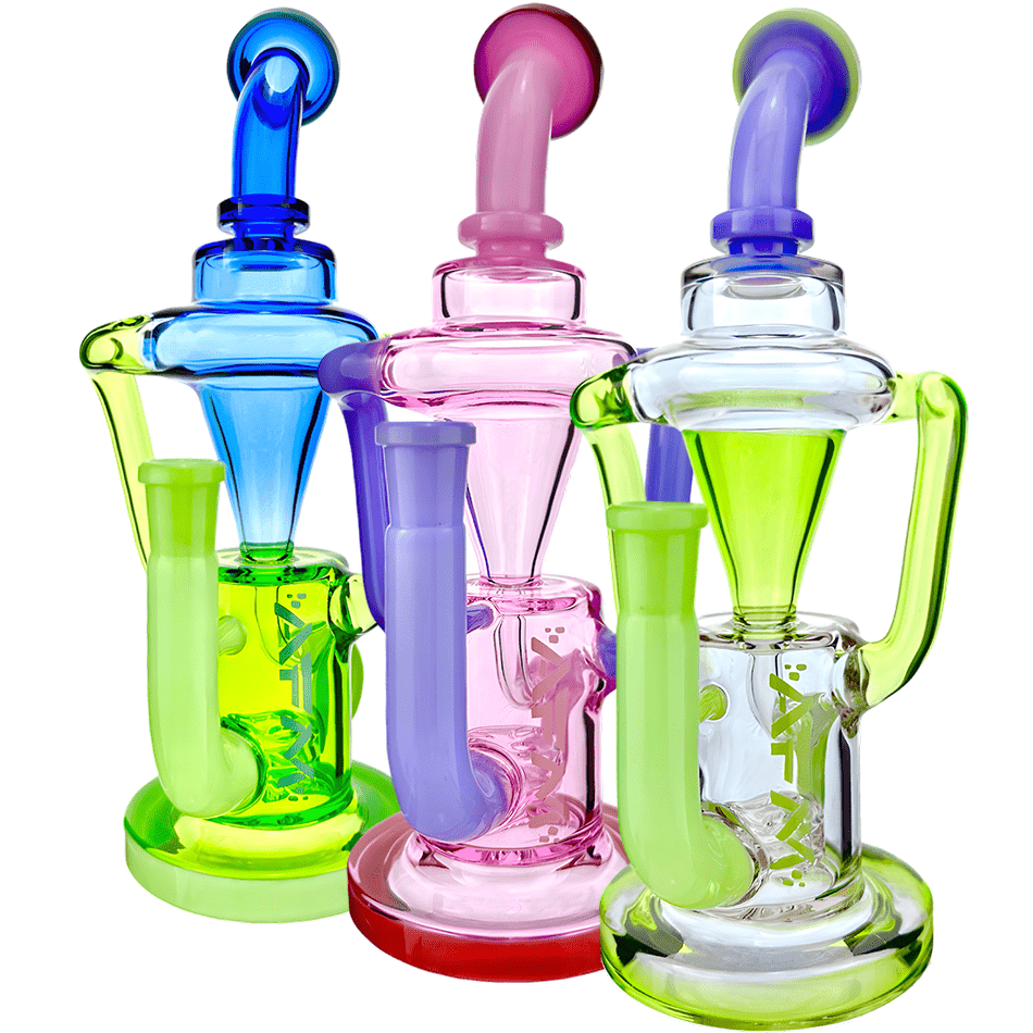 AFM Smoke Dab Rig 10" Palermo Double Glass Recycler Dab Rig