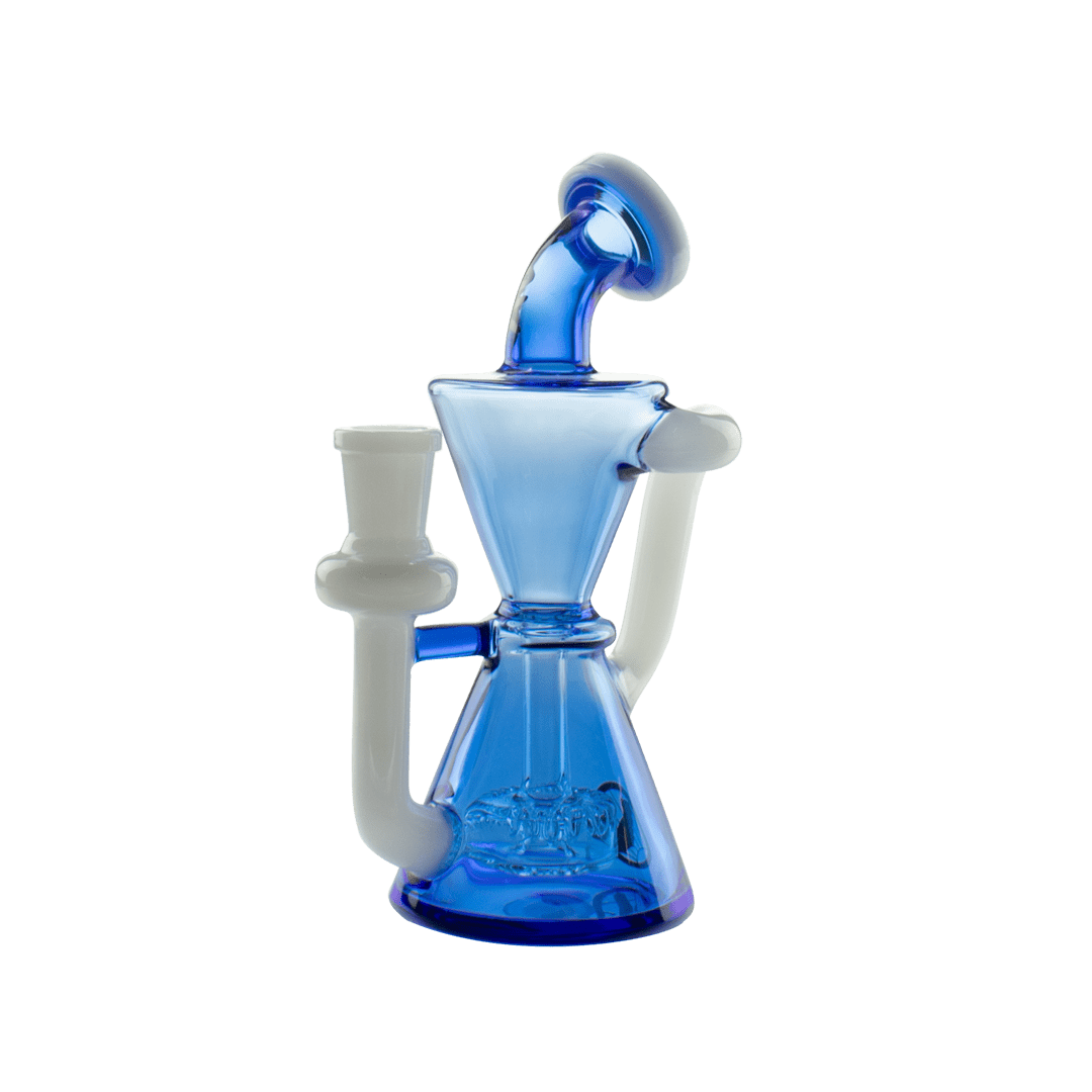 MAV Glass Dab Rig Ink Blue Mini Isabella Puck Recycler