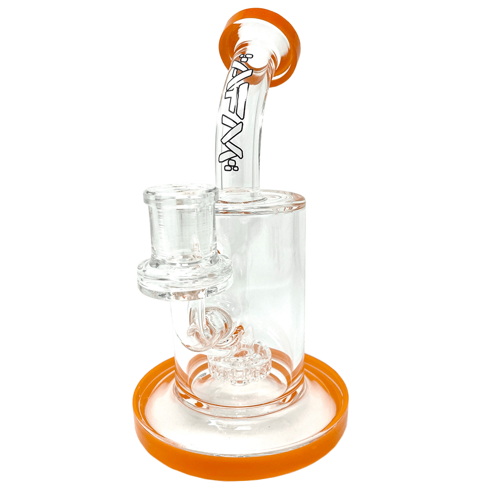 AFM Smoke Dab Rig Orange 7.5" Mayflower Shower Head Glass Dab Rig