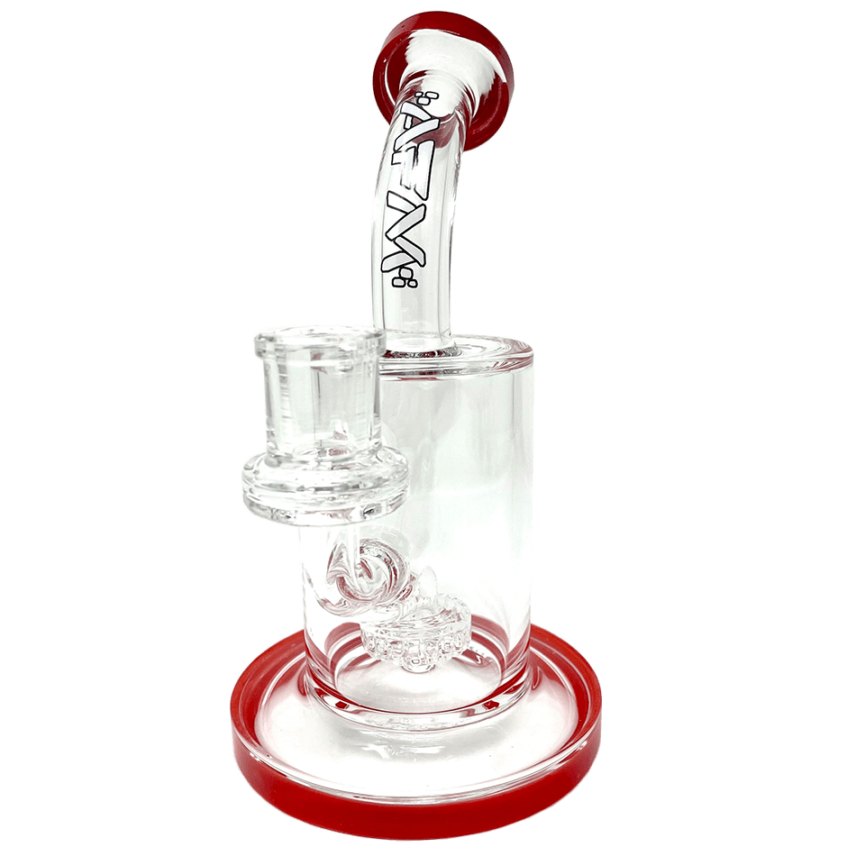 AFM Smoke Dab Rig Lip Stick Red 7.5" Mayflower Shower Head Glass Dab Rig