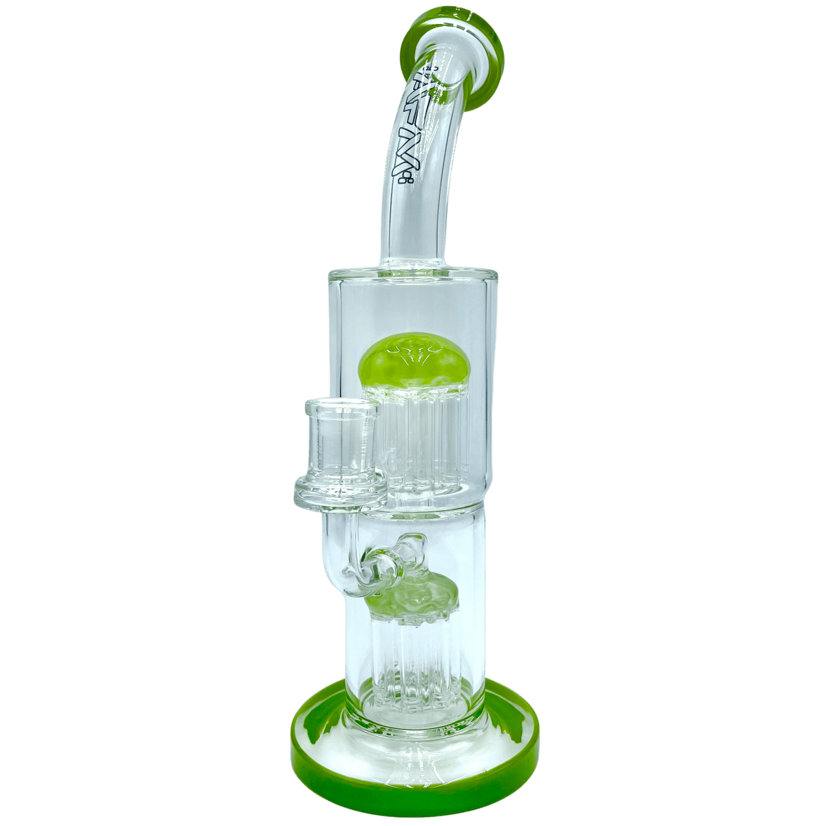 AFM Smoke Bong Olive Green The Double Arm Tree Rig - 12
