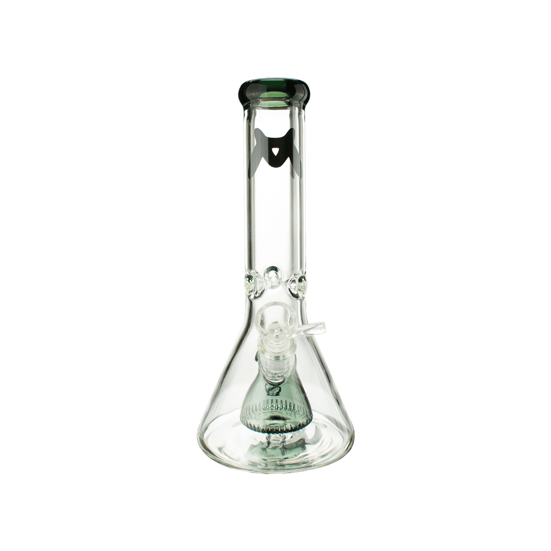 MAV Glass Bong Black 12" 7mm Thick Slitted Pyramid Beaker