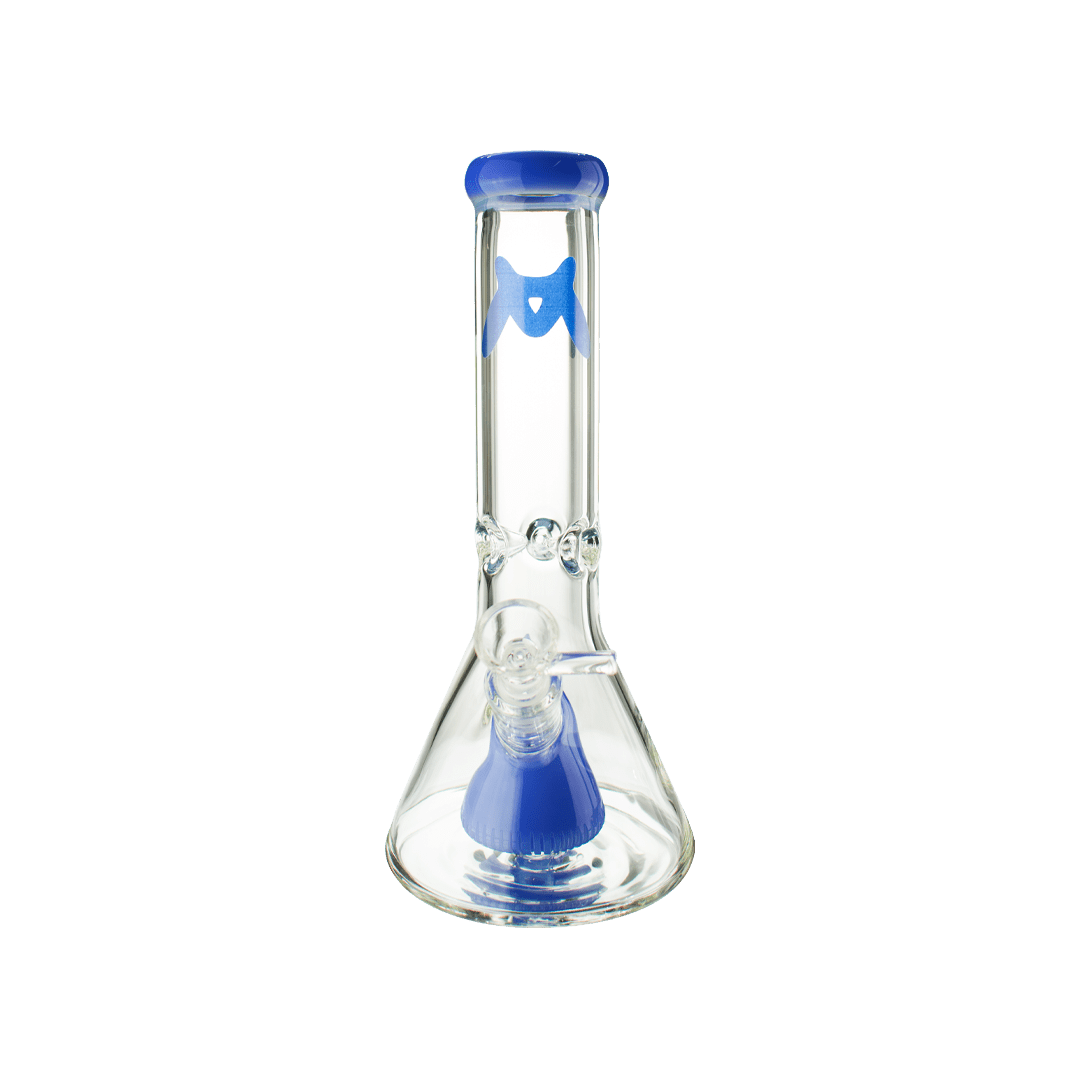 MAV Glass Bong Lavender 12" 7mm Thick Slitted Pyramid Beaker