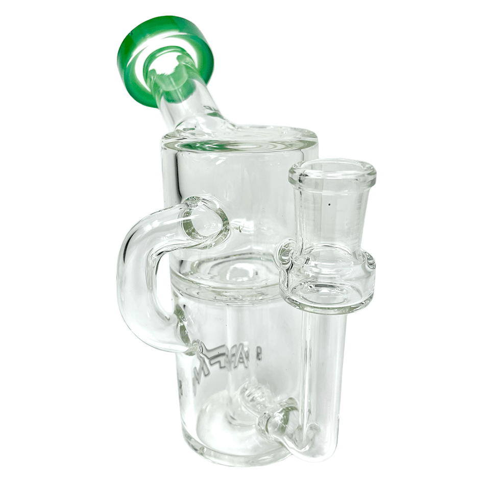 AFM Smoke Dab Rig Forest Green 5.5" Power Can Clear Glass Recycler Mini Dab Rig