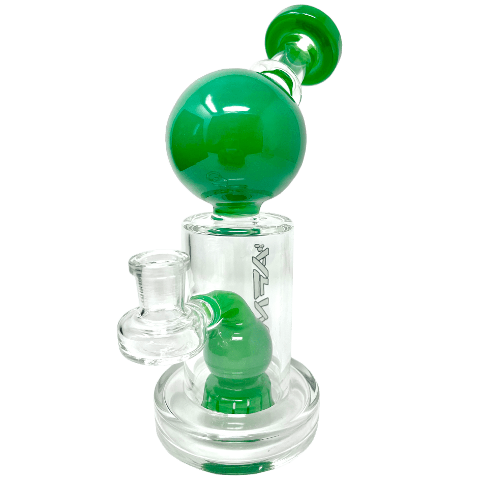 AFM Smoke Dab Rig Forest Green 8" Bubble Head Glass Dab Rig