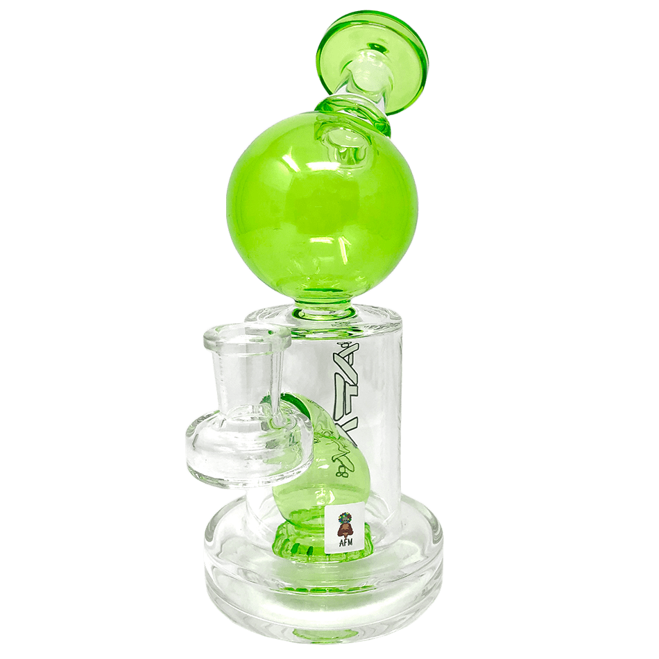 AFM Smoke Dab Rig Lime 8" Bubble Head Glass Dab Rig