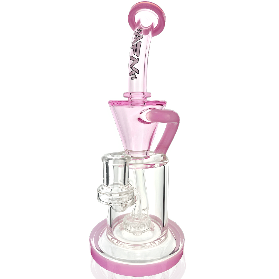AFM Smoke Dab Rig Double Pink 10" Drain Incycler Double Color Dab Rig