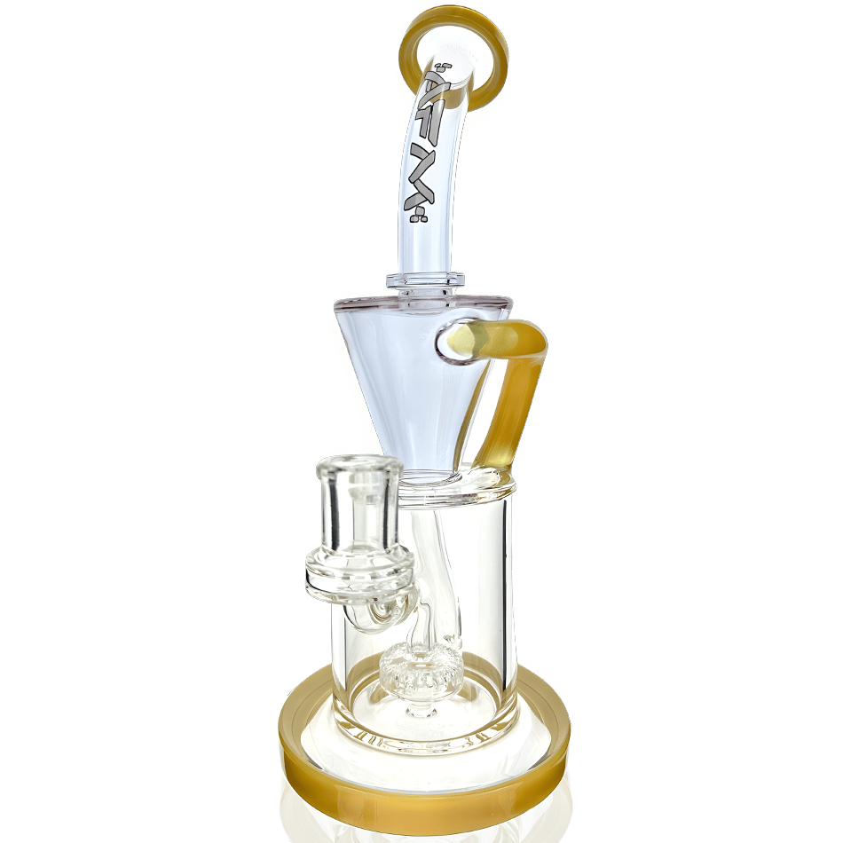 AFM Smoke Dab Rig Purple/ Butter 10" Drain Incycler Double Color Dab Rig