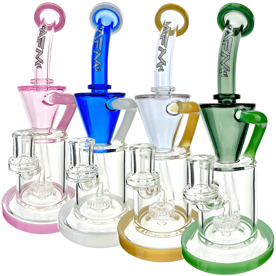 AFM Smoke Dab Rig 10" Drain Incycler Double Color Dab Rig