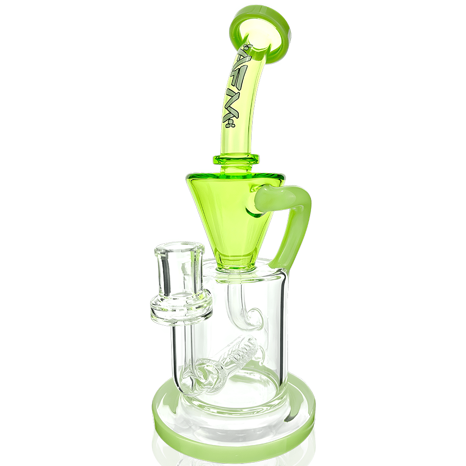 AFM Smoke Dab Rig Lime 10.5" Drain Recycler Double Color Inline Dab Rig