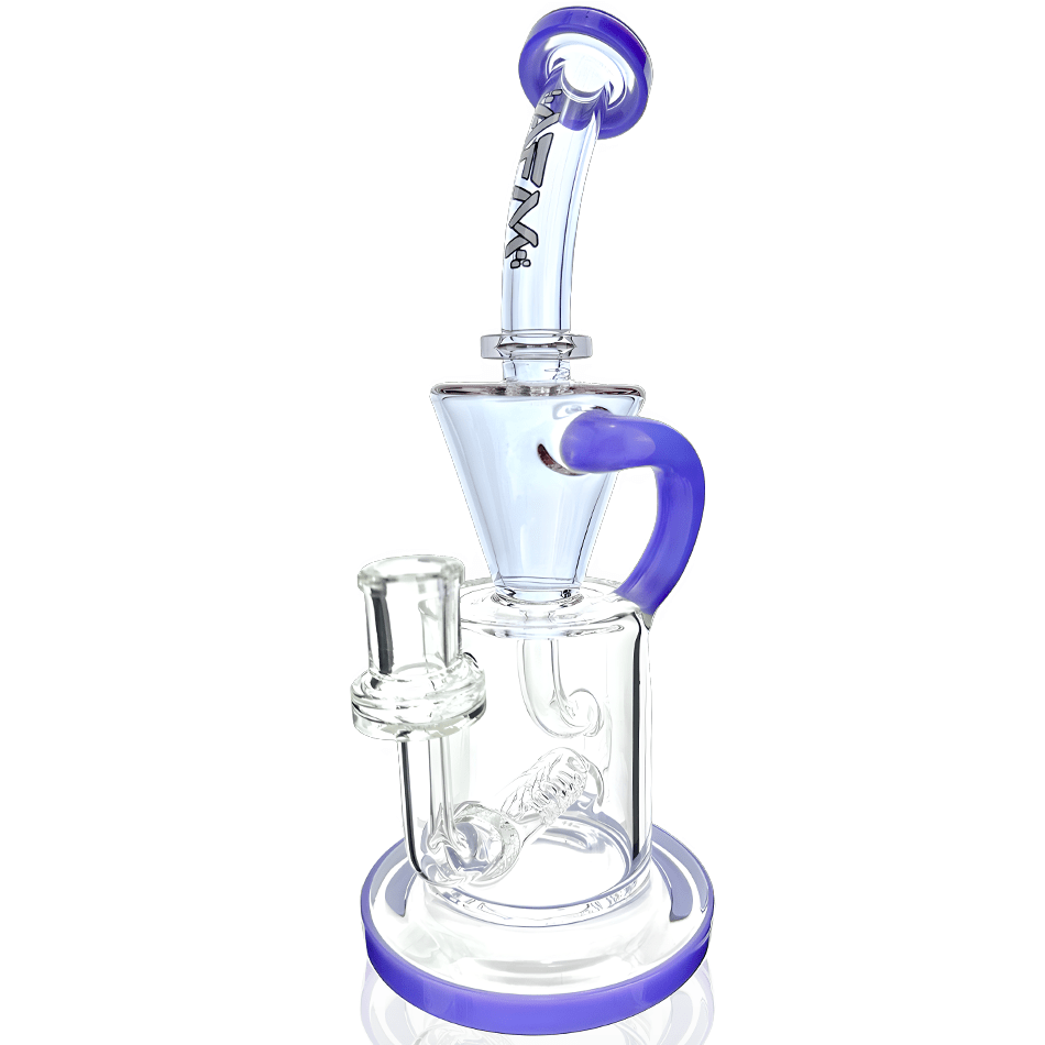 AFM Smoke Dab Rig Purple 10.5" Drain Recycler Double Color Inline Dab Rig