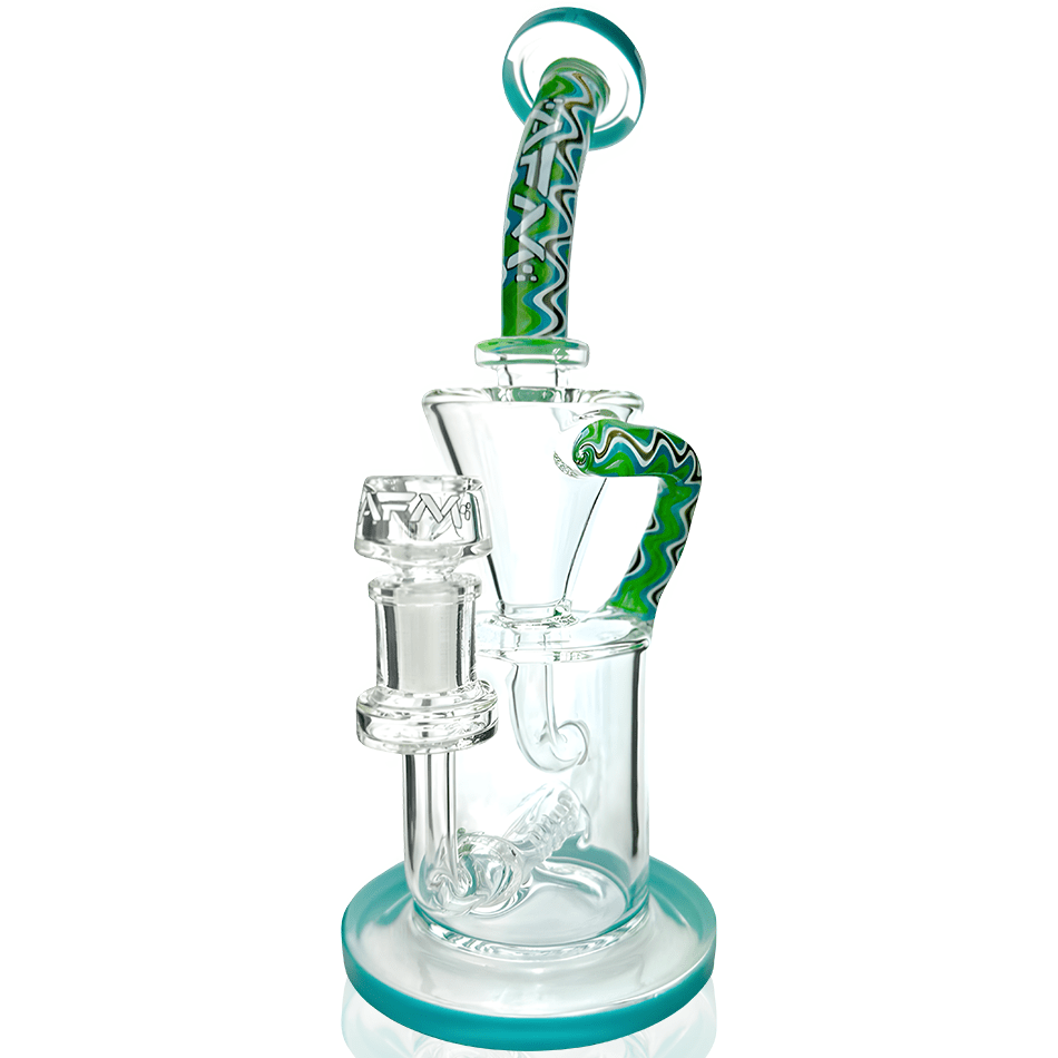 AFM Smoke Dab Rig Turquoise 10" Drain Recycler Reversal Inline Dab Rig