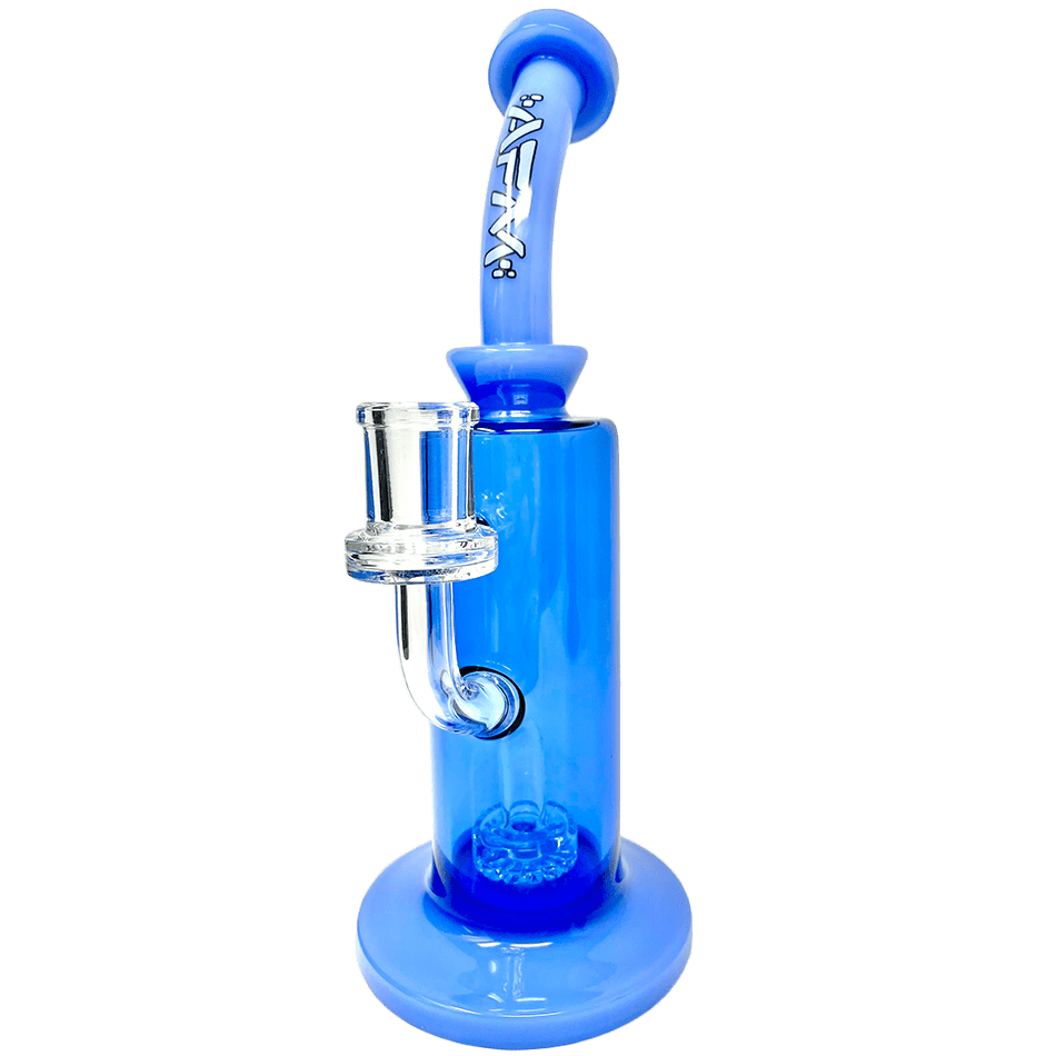 AFM Smoke Dab Rig Double Blues 9.5" Power Showerhead Perc Glass Dab Rig