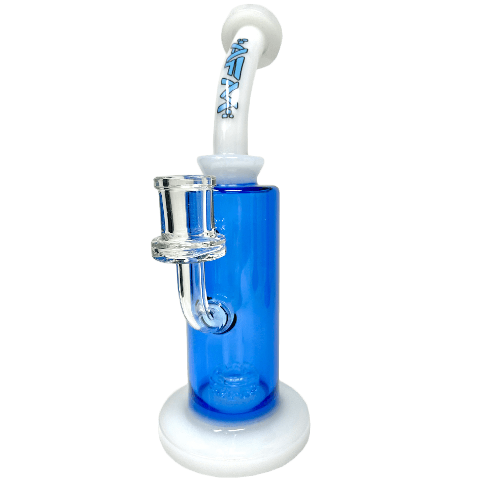 AFM Smoke Dab Rig Ivory/ Ink Blue 9.5" Power Showerhead Perc Glass Dab Rig