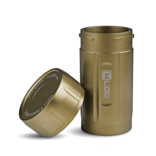 Canniloq TXD120T Premium Herb Storage Canister, 120 CC, Zytel, Tan Body, Tan Cap