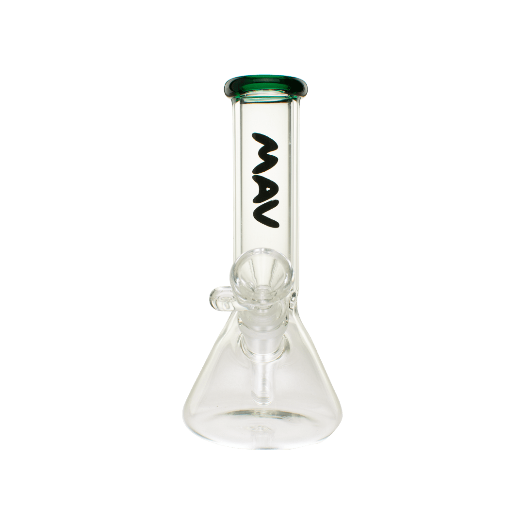 MAV Glass Bong Teal 8" Color Top Mini Beaker Bong