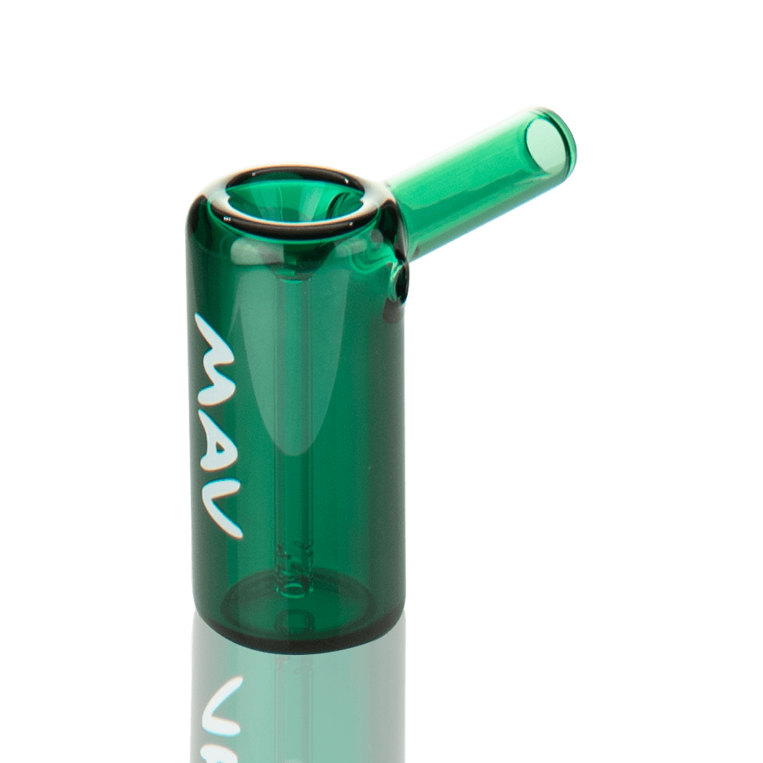 MAV Glass Hand Pipe Teal 2.5" Mini Standing Hammer Bubbler