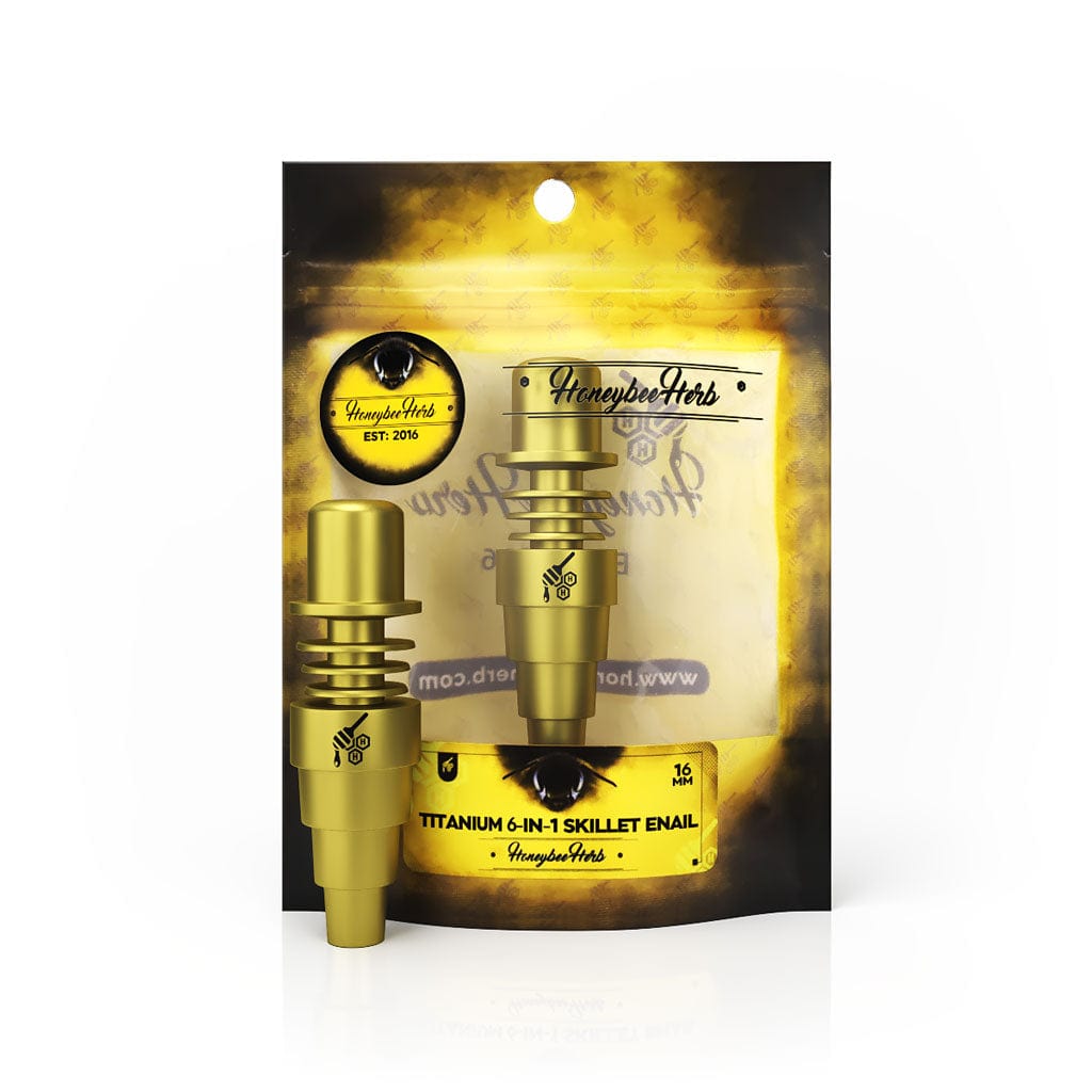 Honeybee Herb Dab Nail Gold / 16mm TItanium 6 in 1 Skillet Enail Dab Nail