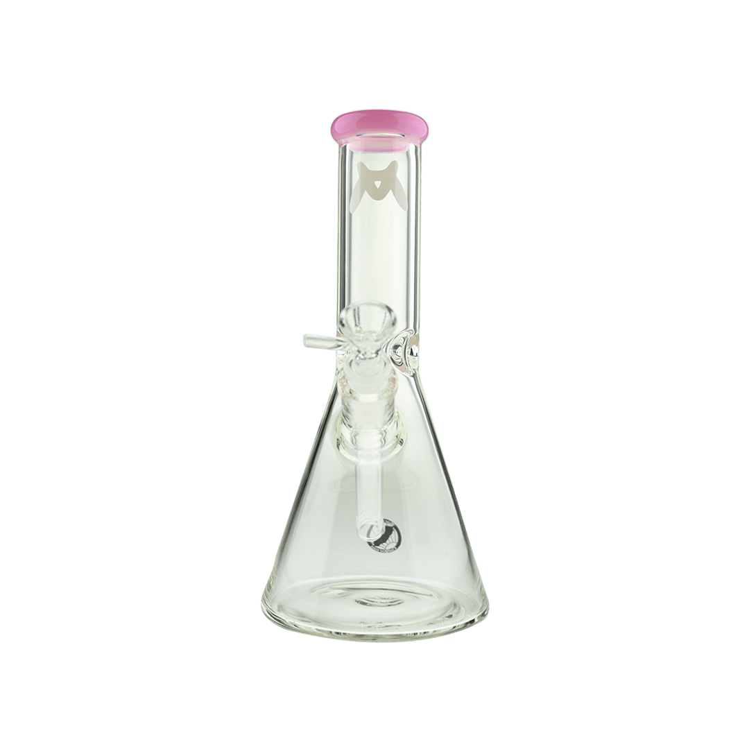 MAV Glass Bong Pink 10" Color Top Beaker Bong