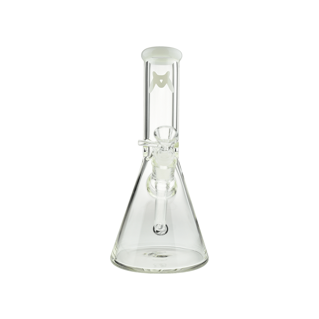 MAV Glass Bong White 10" Color Top Beaker Bong