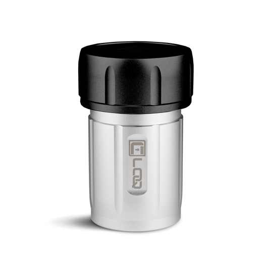 Canniloq T80S Premium Herb Storage Canister, 80 CC, Aluminum Silver Body, Zytel Black Cap