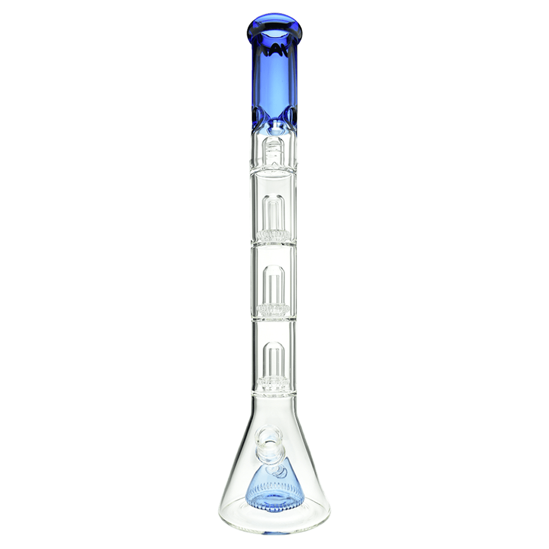 MAV Glass Bong Ink Blue Pyramid to Triple UFO Beaker