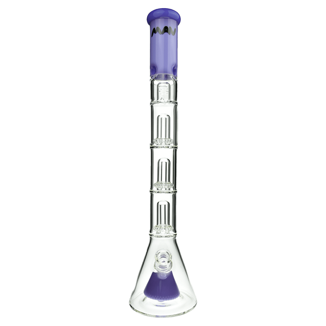 MAV Glass Bong Purple Pyramid to Triple UFO Beaker