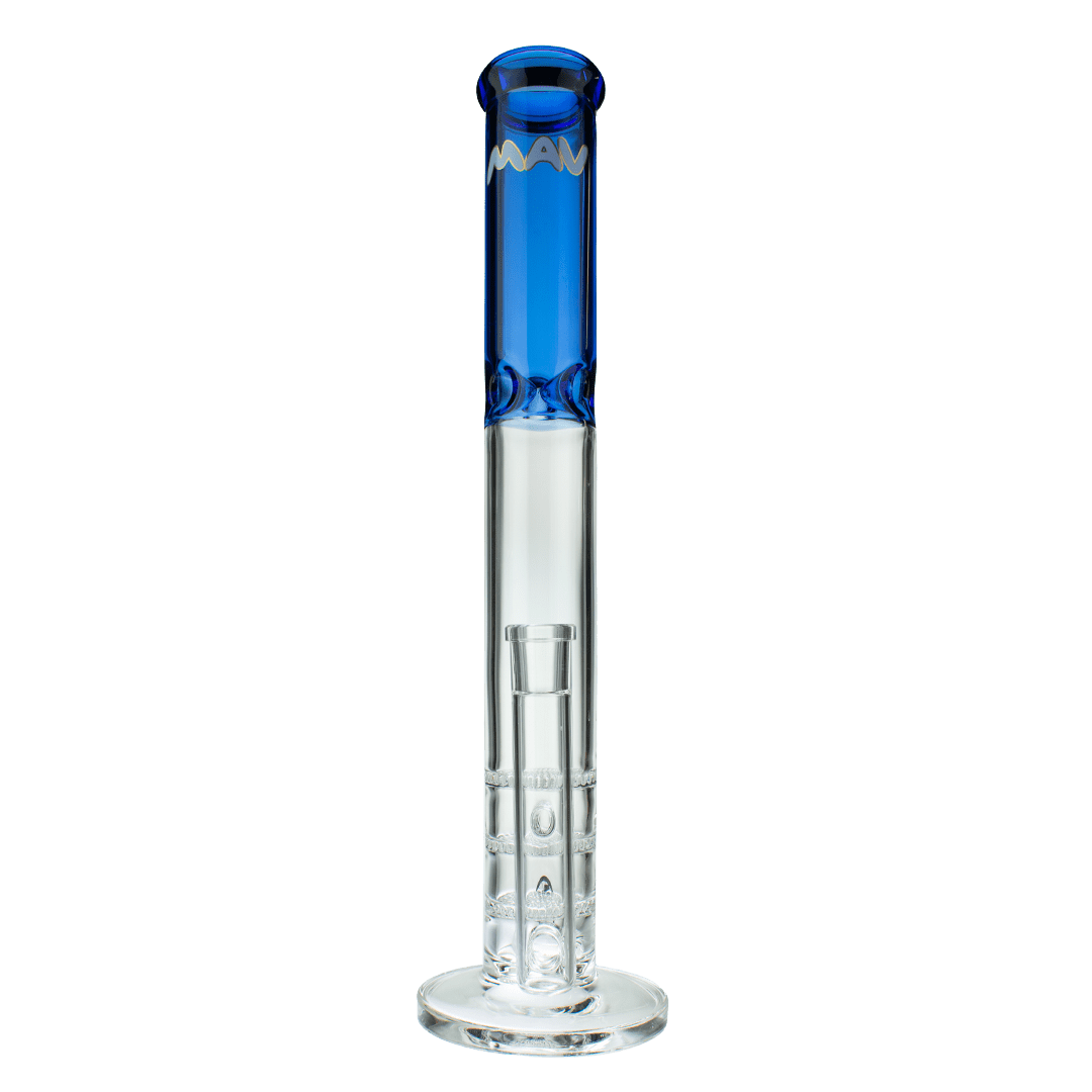 MAV Glass Bong Ink Blue 17" Triple Honeycomb Straight Tube Bong TX606X3BLU