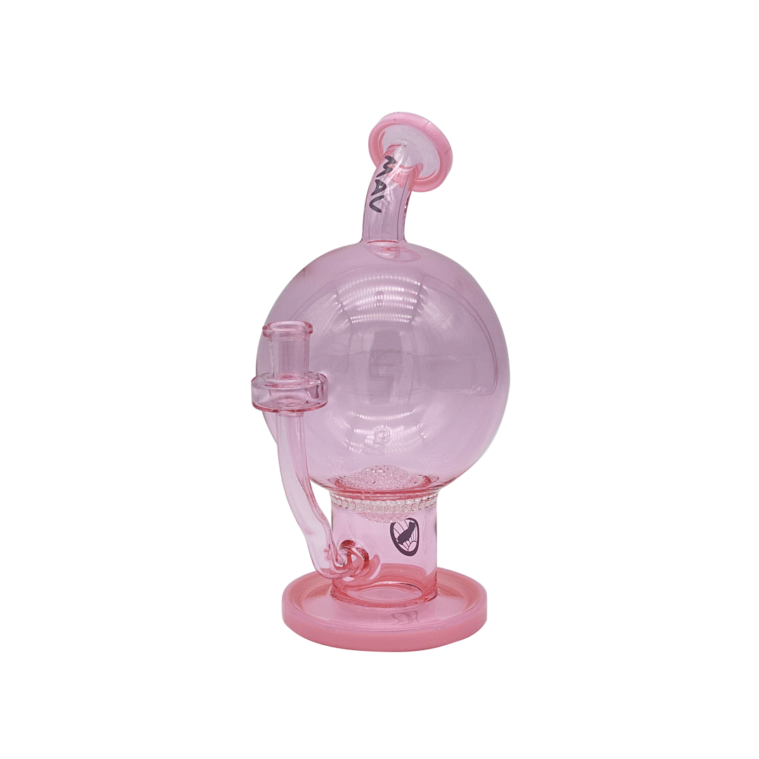 MAV Glass Bong Pink on Pink 7" Honey Globe