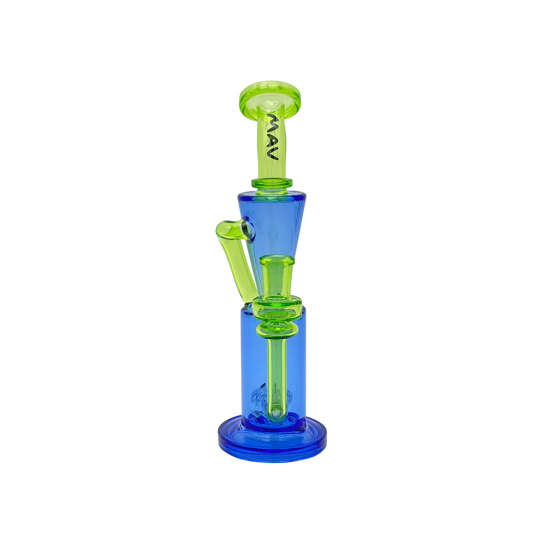 MAV Glass Dab Rig blue ooze Echo Park Recycler Rig
